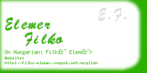 elemer filko business card